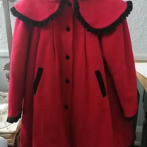 Girl's winter coat, red coat, red,